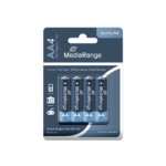 MediaRange Premium Alkaline Batteries Mignon AA|LR6|1.5V Pack 4 (MRBAT104)